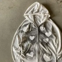 00s OLD UNIQLO ハート柄 ジップパーカー y2k 短丈