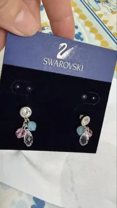 SWAROVSKI スワロフスキー クリスタル ピアス カラーストーン 美品のサムネイル