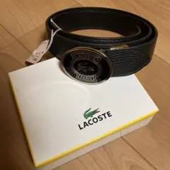 LACOSTE ブラック　レザーベルト