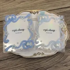 196♡ ホイップデコ トレカケースデコ バレエコア リボン y2k 水色 2点