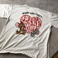 トムジェリ トムとジェリー 半袖 白 Tシャツ レディース M ハート