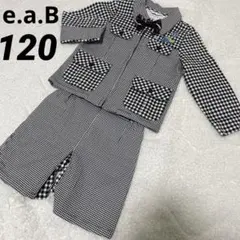 エーアーベー　チェック柄セットアップ　男の子　スーツ　刺繍　蝶ネクタイ