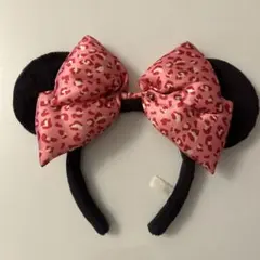 ディズニーカチューシャ ミニー リボン ヒョウ柄