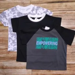 新品 未使用 マーブル模様 英字プリント 半袖 Tシャツ 男の子 110