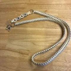 【美品】パラコード スマホショルダー ストラップ ハンドメイド　白　グレー