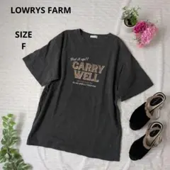 LOWRYS FARM グラフィックプリント ダークグレー Tシャツフリーサイズ