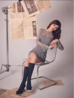 【新品】Jewels ラメシアースリーブドレス