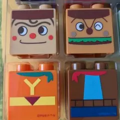 新品　アンパンマン　ブロック　２点セット　ハンバーガーキッド　やきそばパンマン
