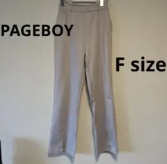 PAGEBOYクリアポンチパンツ スリットパンツ カットソー ウエストゴム 無地