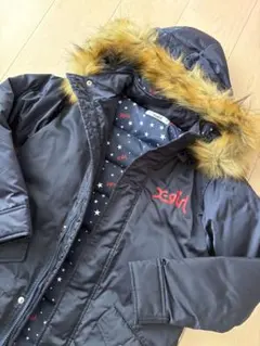 美品！エックスガールステージ 130 アウター ネイビー ロング丈 X-girl