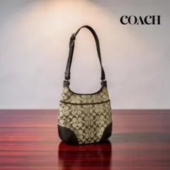 COACH ショルダーバッグ シグネチャー キャンバス レザーブラウン コーチ