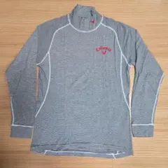 Callaway ボーダー モックネックシャツL