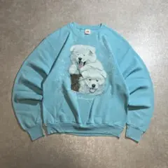 90s USA製 フルーツオブザルーム 犬 動物 スウェット レアカラー