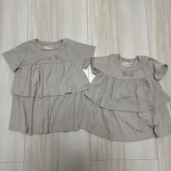 姉妹お揃い　La petit Lilly フリルTシャツ 110 130 セット
