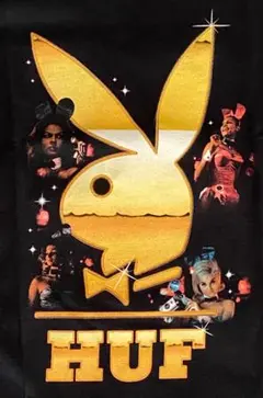 HUF　PLAYBOY　半袖Tシャツ　ハフ　プレイボーイ　L　黒　プレイメイト