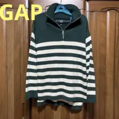 GAP ハーフジップアップ　ボーダー　セーター　ニット