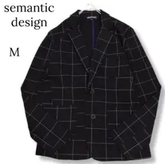 【semantic design】　テーラードジャケット　古着　メンズ　M　黒