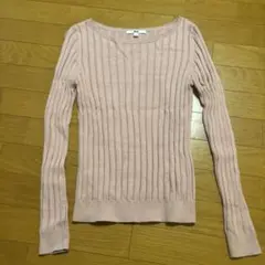 UNIQLO リブ編みニット M ピンク
