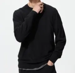 UNIQLO 100% カシミヤ クルーネックセーター M ブラック　黒