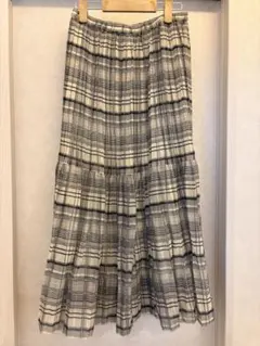 chocol raffine robe チェック柄 フレアスカート Fのサムネイル