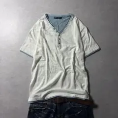 archive striped henry neck s/s tee y2kのサムネイル