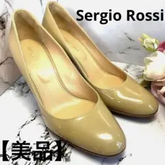 美品Sergio rossiセルジオロッシ パンプス エナメル36.5 ベージュ
