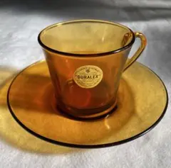 Duralex アンバー カップ・ソーサーセット