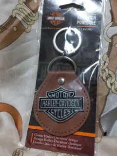 新品 HARLEY DAVIDSON 本革キーホルダー ハーレー