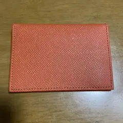 オレンジ レザー 名刺入れ　カード入れ