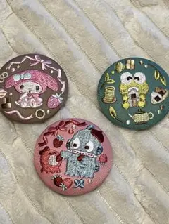 未使用　サンリオ　刺繍缶バッジ3個 　バラ売り◎