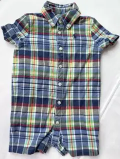 ラルフローレン チェック柄半袖ロンパース ショートオール