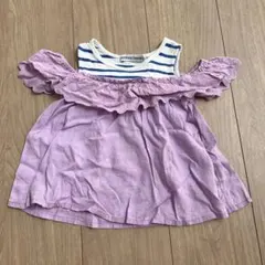 Donkey Jossy トップス 90cm パープル ボーダーのサムネイル