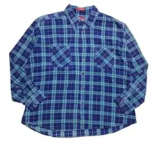 Coleman　コールマン　ネルシャツ　チェック柄　グリーン系　L