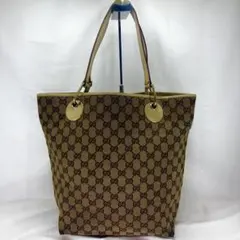 【GUCCI】グッチ　GG柄　トートバッグ　ショルダーバッグ　茶色　6327
