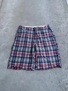 00s nautica check wide baggy shorts red
