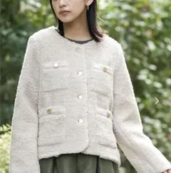 UNITED ARROWS ファンシーツイード ノーカラー ジャケット 38 - メルカリ