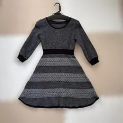 MISCH MASCH グレー編み込み長袖ワンピース 38