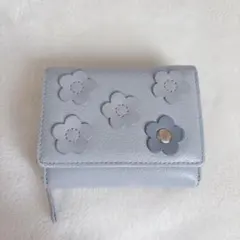 MARYQUANT マリークワント 三つ折り財布 ミニウォレット デイジー 水色