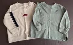 90cm 長袖Tシャツ 2枚セット　子ども服