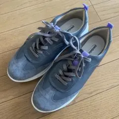 pedala ペダラ グレーレザースニーカー 24cm EE