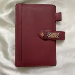 【大幅値下げ！】バーバリー 手帳カバー 赤 BURBERRY（バーバリー） 手帳カバー 手帳 A5 ノートカバー レザー