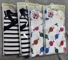 【まとめ売り】ユニクロ　ロンパース　ボーダーと魚　60サイズ ４枚セット