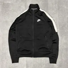 NIKE トラックジャケット 刺繍ロゴ 黒 ジャージ 袖ライン