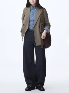 GU バレルレッグジーンズ(丈短め68.0cm) 新品タグ付き　Lサイズ