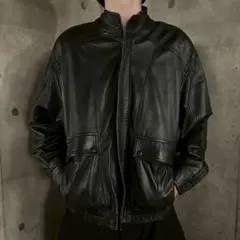 USA製本革レザー デザインジャケット ショート丈ブルゾン アーカイブ モード