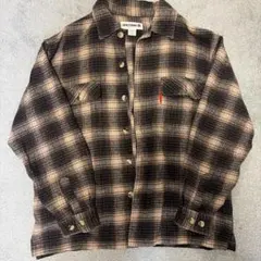 LUCKY STRIKE チェック柄 長袖シャツ ウール混 LL