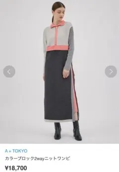 エープラストウキョウカラーブロック2wayニットワンピ