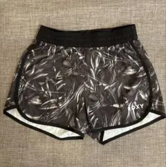 ROXY ショートパンツ ボタニカル柄 ブラック Mサイズ