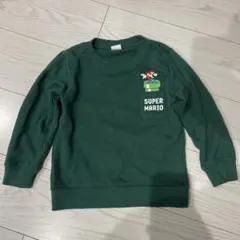 BANDAI APPAREL スーパーマリオ トレーナー 110 ダークグリーン