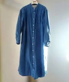 無印良品 スタンドカラー デニムワンピース ML